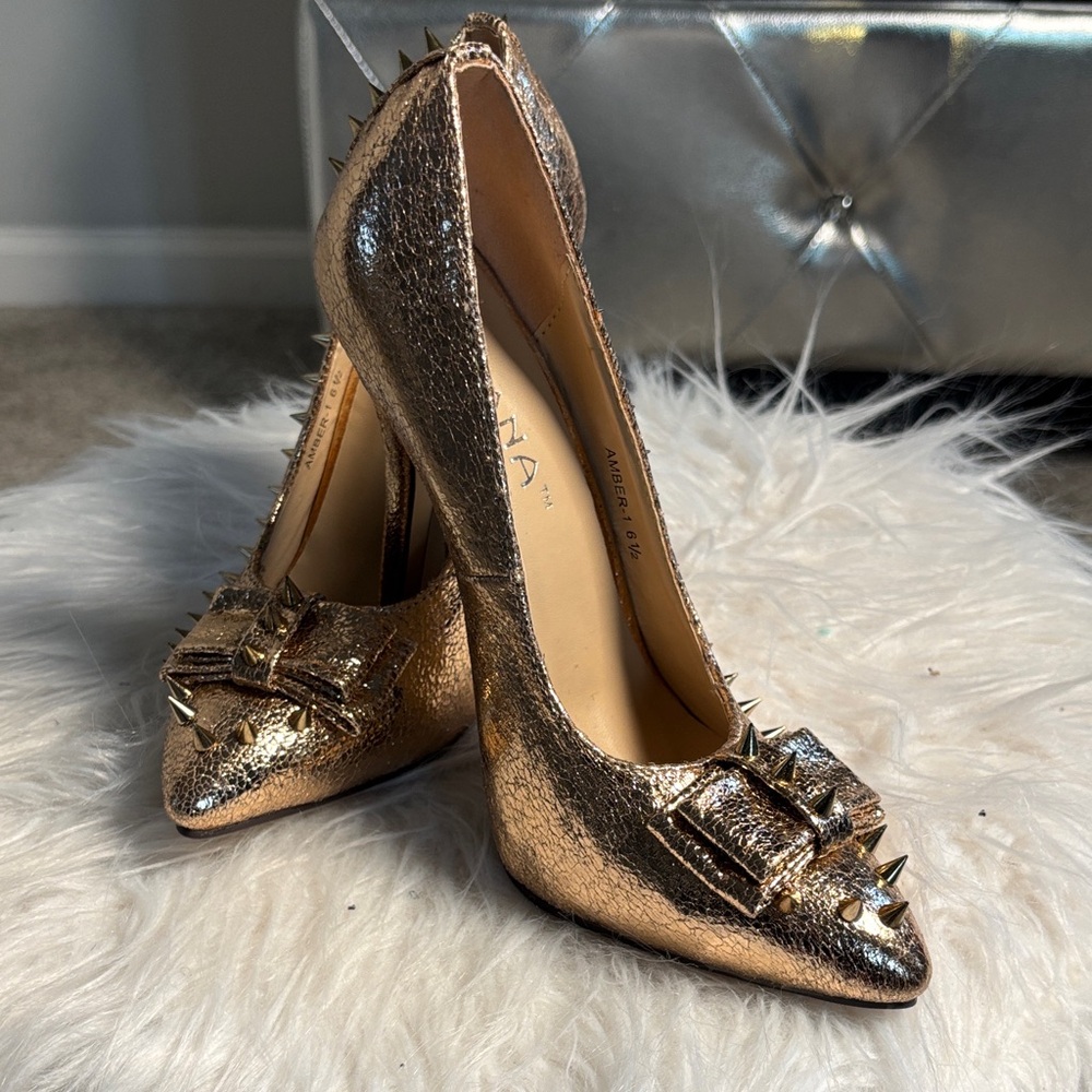 Rose Gold Spiked Heels